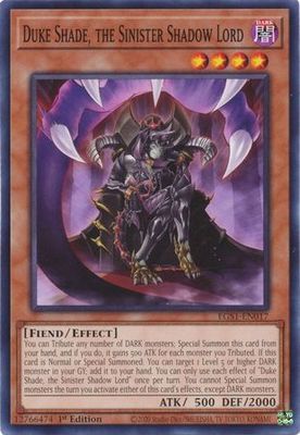 Duke Shade, the Sinister Shadow Lord - EGS1-EN017 - Common 1st Edition Egyptian God Deck: Silfer the Sky Dragon 1st Edition Singles (espanol)