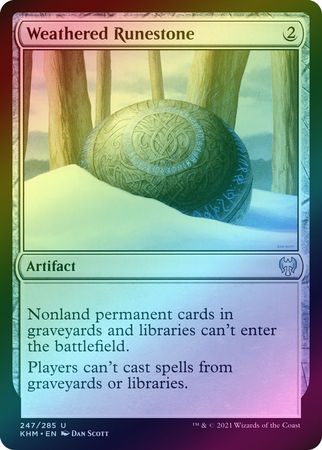 Weathered Runestone 247/285 - Foil Kaldheim Foil Singles
