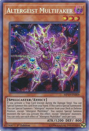 Altergeist Multifaker - MP19-EN009 - Prismatic Secret Rare 1st Edition Yu-Gi-Oh! 2019 Mega-Tins: Gold Sarcophagus Tin Mega Pack Singles