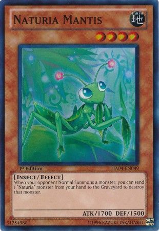Naturia Mantis - HA04-EN049 - Super Rare 1st Edition Hidden Arsenal 4: Trishula&#39;s Triumph [HA04] 1st Edition Singles