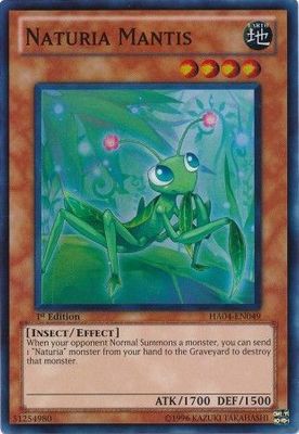 Naturia Mantis - HA04-EN049 - Super Rare 1st Edition Hidden Arsenal 4: Trishula&#39;s Triumph [HA04] 1st Edition Singles