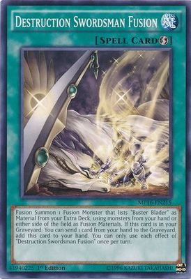 Destruction Swordsman Fusion - MP16-EN215 - Common 1st Edition Yu-Gi-Oh! 2016 Mega-Tins 1st Edition Singles
