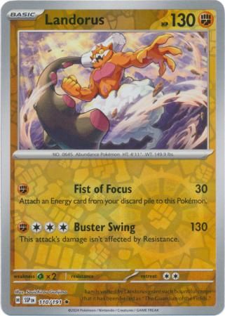 Landorus - 110/191 - Reverse Holo Rare Scarlet &amp; Violet: Surging Sparks Reverse Singles