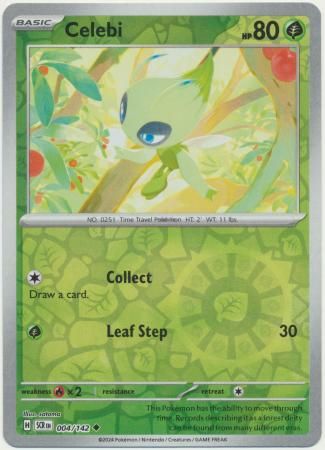 Celebi - 004/142 - Uncommon Reverse Holo Scarlet &amp; Violet: Stellar Crown Reverse Singles