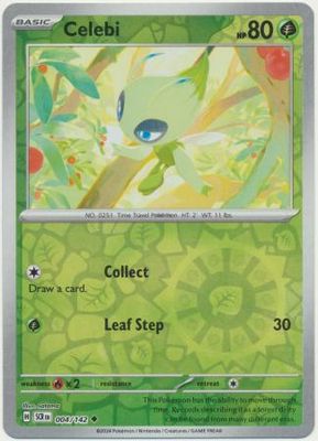 Celebi - 004/142 - Uncommon Reverse Holo Scarlet &amp; Violet: Stellar Crown Reverse Singles