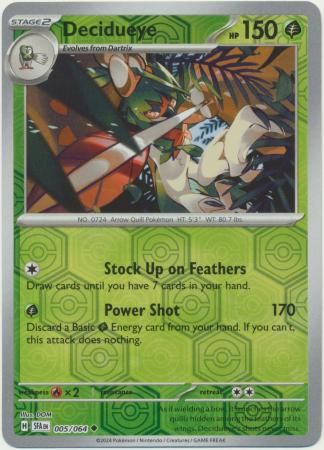 Decidueye - 005/064 - Uncommon Reverse Holo Shrouded Fable Reverse Holo Singles