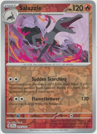 Salazzle - 024/142 - Uncommon Reverse Holo Scarlet &amp; Violet: Stellar Crown Reverse Singles