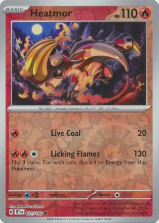 Heatmor - 031/162 - Common Reverse Holo Scarlet &amp; Violet: Temporal Forces Reverse Holo Singles