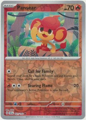Pansear - 021/142 - Common Reverse Holo Scarlet &amp; Violet: Stellar Crown Reverse Singles