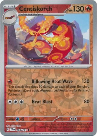 Centiskorch - 028/191 - Common Reverse Holo Scarlet &amp; Violet: Surging Sparks Reverse Singles (Español)