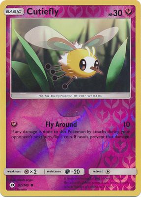 Cutiefly - 92/149 - Common Reverse Holo Sun &amp; Moon (Base Set) Reverse Holo Singles