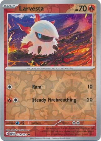 Larvesta - 024/191 - Common Reverse Holo Scarlet &amp; Violet: Surging Sparks Reverse Singles (Español)