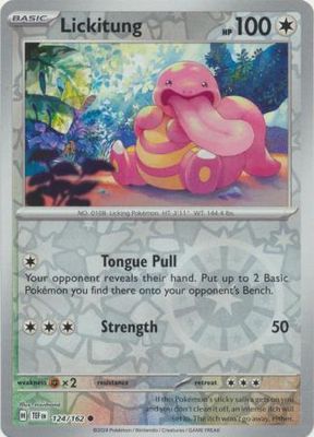 Lickitung - 124/162 - Common Reverse Holo Scarlet &amp; Violet: Temporal Forces Reverse Holo Singles