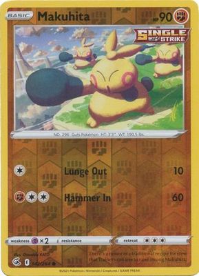 Makuhita - 142/264 - Common Reverse Holo Sword &amp; Shield: Fusion Strike Reverse Holo Singles