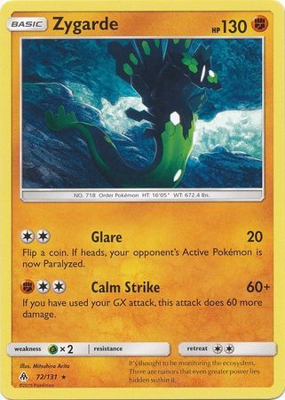 Zygarde - 72/131 - Rare Sun &amp; Moon: Forbidden Light Singles (Español)