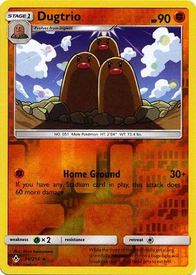 Dugtrio - 86/214 - Rare Reverse Holo Sun &amp; Moon: Unbroken Bonds Reverse Holo Singles
