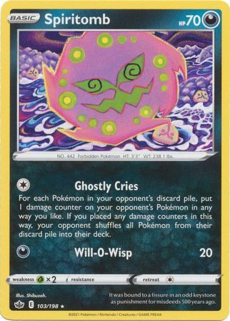 Spiritomb - 103/198 - Rare Sword &amp; Shield: Chilling Reign Singles