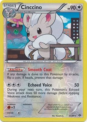 Cinccino - 85/99 - Holo Rare Reverse Holo Black &amp; White 4: Next Destinies Reverse Holo Singles