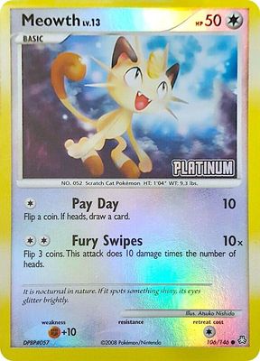 Meowth - 106/146 [Platinum] - Burger King Promos (BKP) Burger King Promos