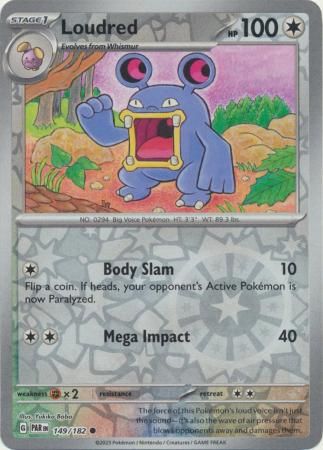 Loudred - 149/182 - Common Reverse Holo Scarlet &amp; Violet: Paradox Rift Reverse Holo Singles (Español)