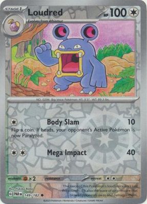 Loudred - 149/182 - Common Reverse Holo Scarlet &amp; Violet: Paradox Rift Reverse Holo Singles (Español)
