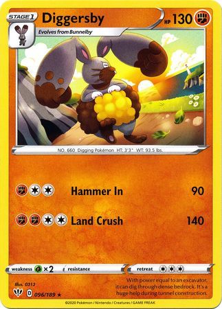 Diggersby - 096/189 - Rare Sword &amp; Shield: Darkness Ablaze Singles