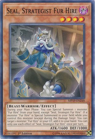 Seal, Strategist Fur Hire - MP19-EN248 - Common 1st Edition Yu-Gi-Oh! 2019 Mega-Tins: Gold Sarcophagus Tin Mega Pack Singles (espanol)