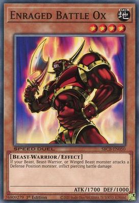 Enraged Battle Ox - SBCB-EN050 - Common 1st Edition Speed Duel Battle City Box 1st Edition Singles