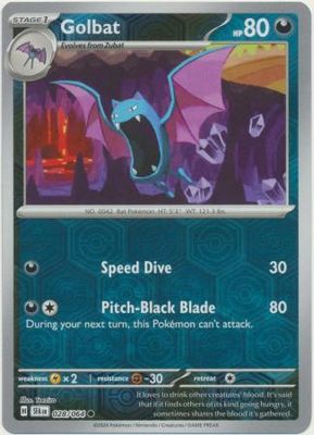 Golbat - 028/064 - Common Reverse Holo Shrouded Fable Reverse Holo Singles