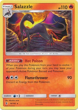 Salazzle - 16/145 - Rare Sun &amp; Moon: Guardians Rising Singles