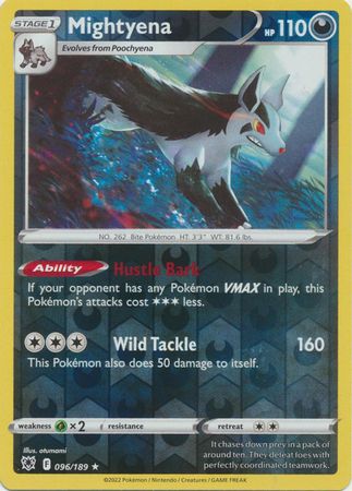 Mightyena - 096/189 - Rare Reverse Holo Sword &amp; Shield: Astral Radiance Reverse Holo Singles