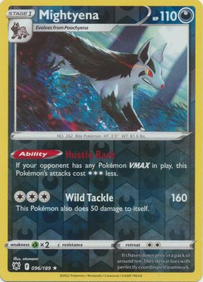 Mightyena - 096/189 - Rare Reverse Holo Sword &amp; Shield: Astral Radiance Reverse Holo Singles