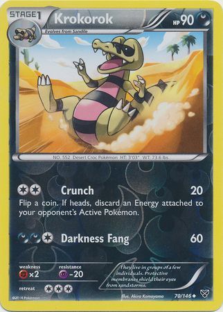 Krokorok - 70/146 - Uncommon Reverse Holo XY (Base Set) Reverse Holo Singles