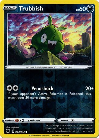 Trubbish - 043/073 - Common Reverse Holo Champion&#39;s Path Reverse Holo Singles
