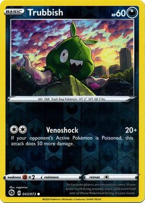 Trubbish - 043/073 - Common Reverse Holo Champion&#39;s Path Reverse Holo Singles