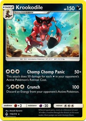 Krookodile - 116/214 - Rare Sun &amp; Moon: Unbroken Bonds Singles