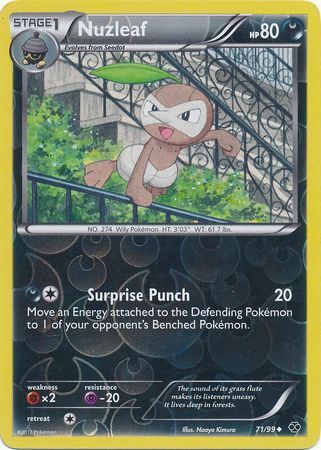 Nuzleaf - 71/99 - Uncommon Reverse Holo Black &amp; White 4: Next Destinies Reverse Holo Singles