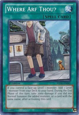 Where Arf Thou? - REDU-EN062 - Common 1st Edition Return of the Duelist 1st Edition Singles (espanol)
