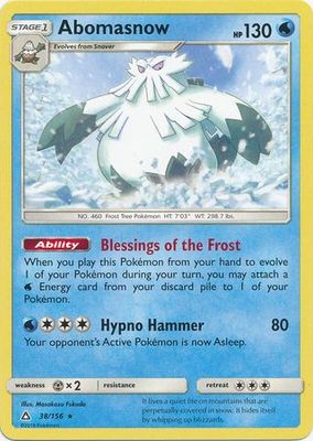 Abomasnow - 38/156 - Rare Sun &amp; Moon: Ultra Prism Singles (Español)
