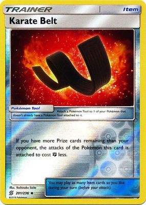 Karate Belt - 201/236 - Uncommon Reverse Holo Sun &amp; Moon: Unified Minds Reverse Holo Singles