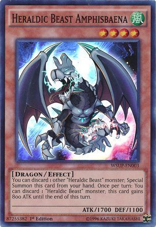 Heraldic Beast Amphisbaena - WSUP-EN003 - Super Rare 1st Edition YuGiOh World Superstars 1st Edition Singles