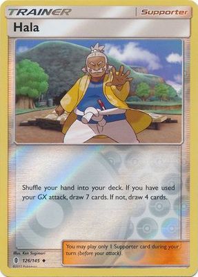 Hala - 126/145 - Uncommon Reverse Holo Sun &amp; Moon: Guardians Rising Reverse Holo Singles