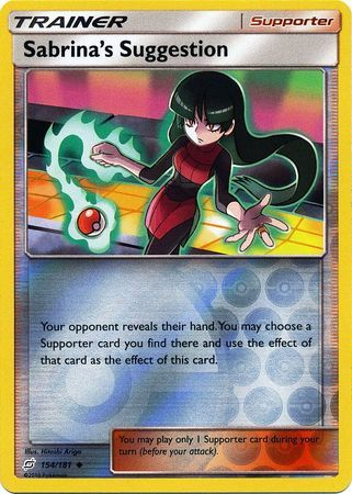 Sabrina&#39;s Suggestion - 154/181 - Uncommon Reverse Holo Sun &amp; Moon: Team Up Reverse Holo Singles