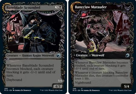 Baneblade Scoundrel | Baneclaw Marauder 289 - Showcase Equinox Innistrad: Midnight Hunt Collector Booster Singles