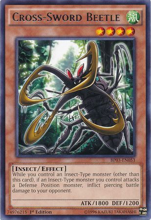 Cross-Sword Beetle - BP03-EN053 - Rare 1st Edition Battle Pack 3: Monster League 1st Edition Singles