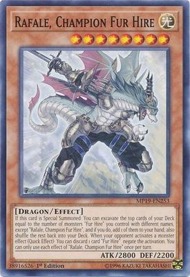 Rafale, Champion Fur Hire - MP19-EN253 - Common 1st Edition Yu-Gi-Oh! 2019 Mega-Tins: Gold Sarcophagus Tin Mega Pack Singles (espanol)