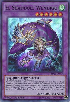 El Shaddoll Wendigo - SECE-EN047 - Super Rare 1st Edition Secrets of Eternity (SECE) 1st Edition Singles (espanol)