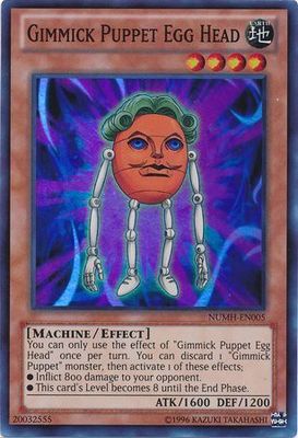 Gimmick Puppet Egg Head - NUMH-EN005 - Super Rare Unlimited Number Hunters Unlimited Singles