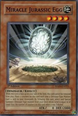 Miracle Jurassic Egg - SD09-EN015 - Common 1st Edition Structure Deck: Dinosaur&#39;s Rage 1st Edition Singles
