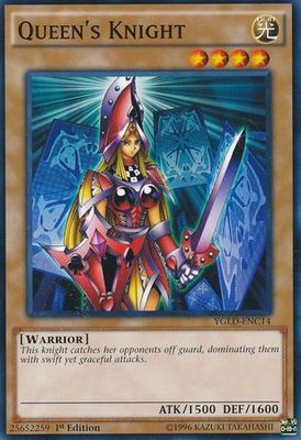 Queen&#39;s Knight - YGLD-ENC14 - Common 1st Edition Yugi&#39;s Gadget Deck 1st Edition (YGLD-ENC)
